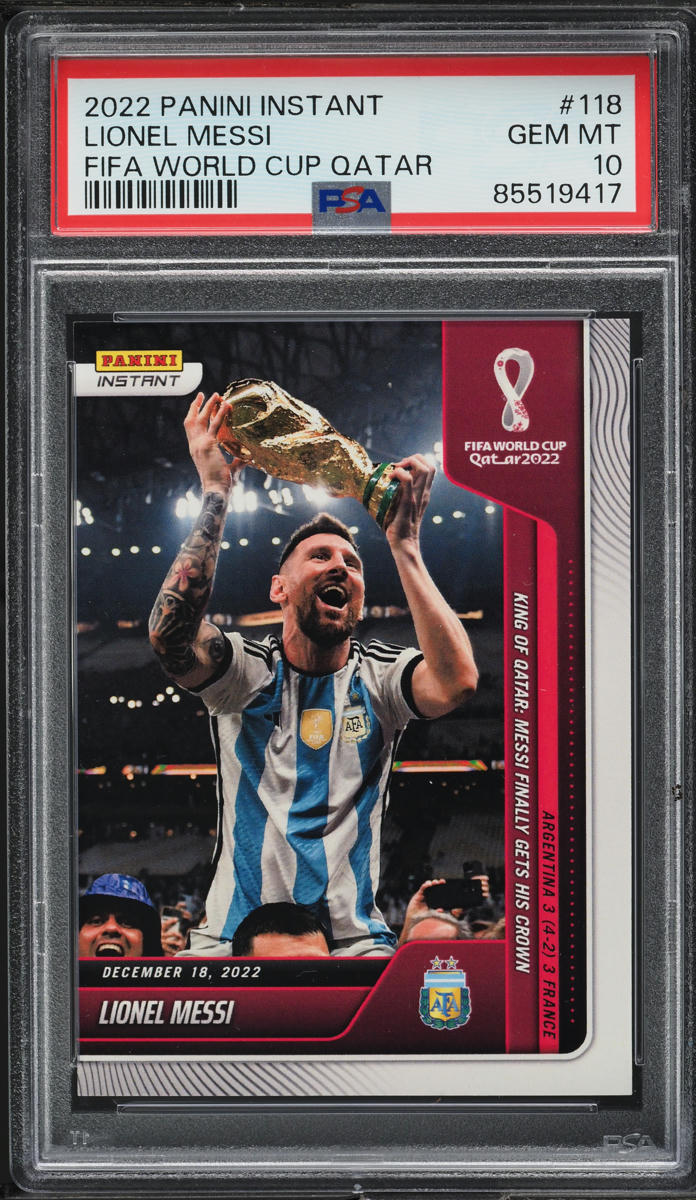 2022 Panini Instant FIFA World Cup Qatar Lionel Messi #118 PSA 10 GEM MINT