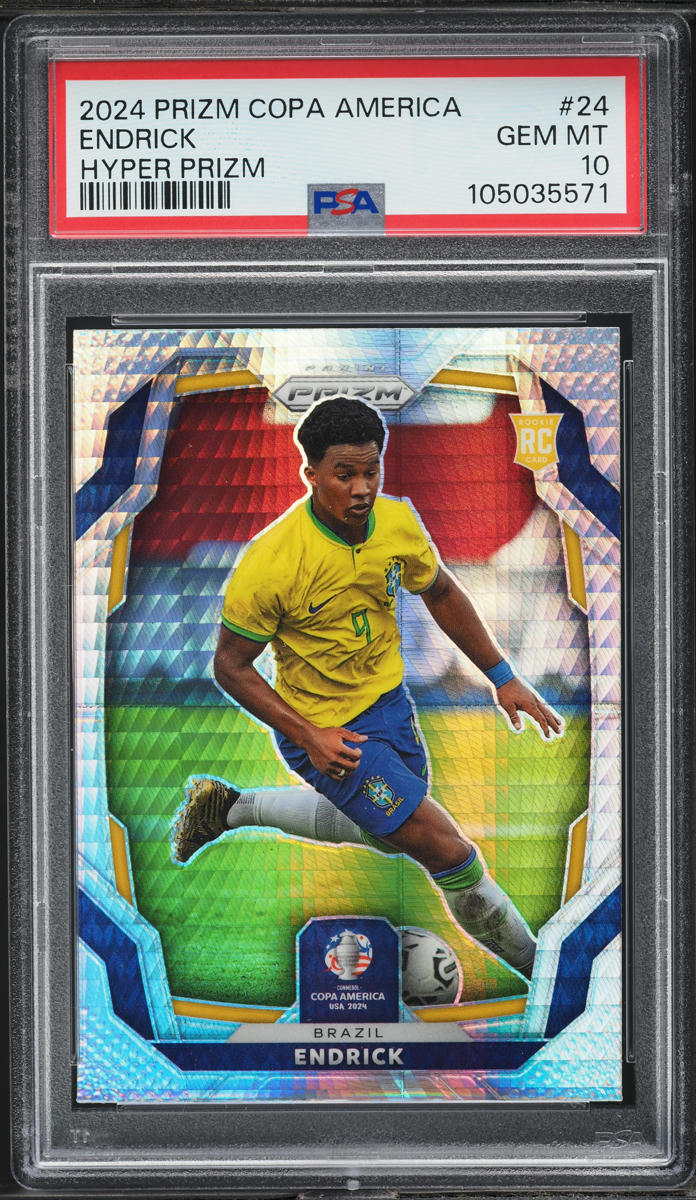 2024 Panini Prizm Conmebol Copa America Hyper Endrick ROOKIE #24 PSA 10 GEM MINT