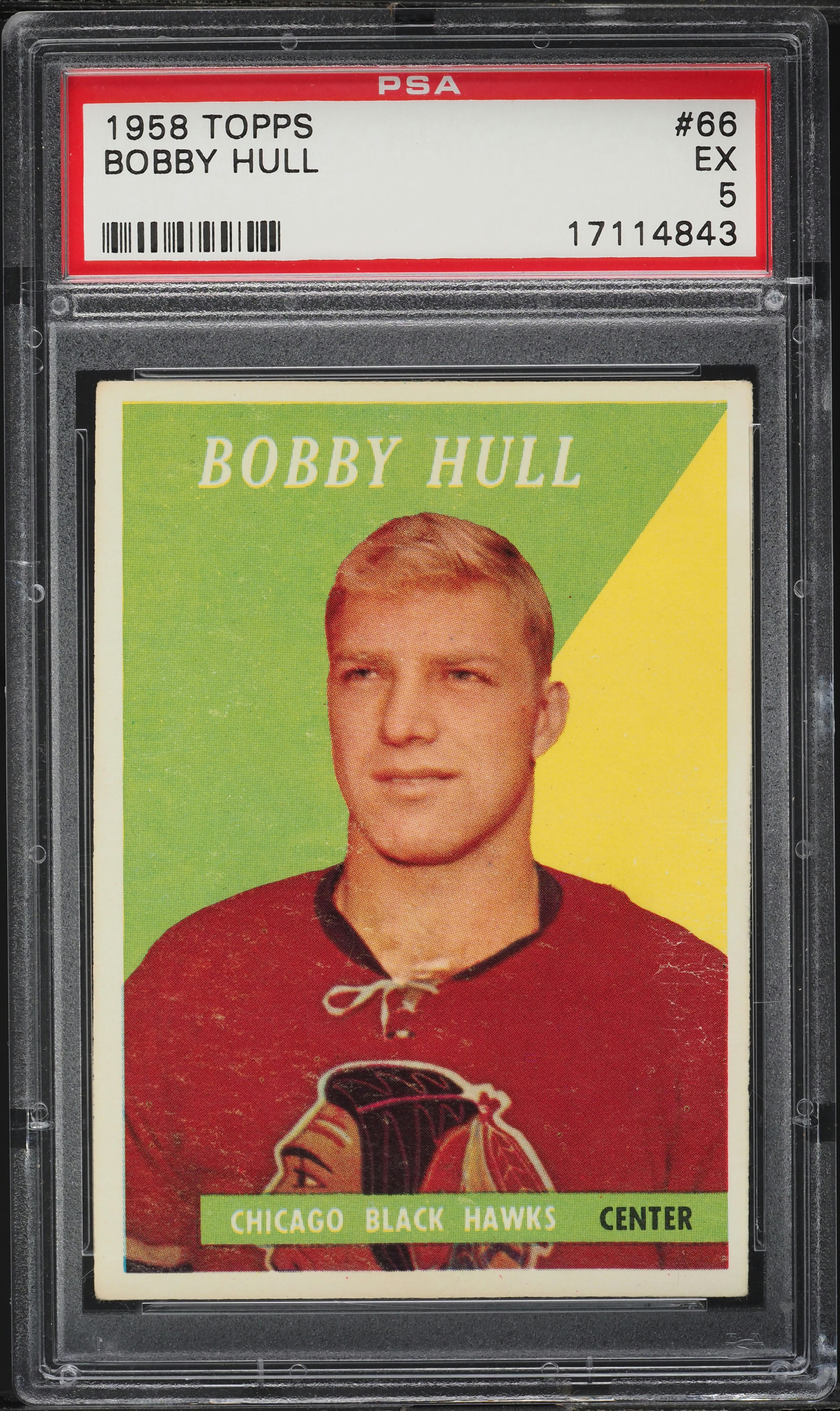 1958 Topps Hockey Bobby Hull ROOKIE #66 PSA 5 EX (PWCC-A)