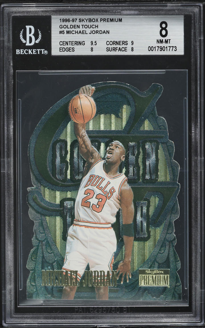 1996 Skybox Premium Golden Touch Die-Cut Michael Jordan #5 BGS 8 NM-MT