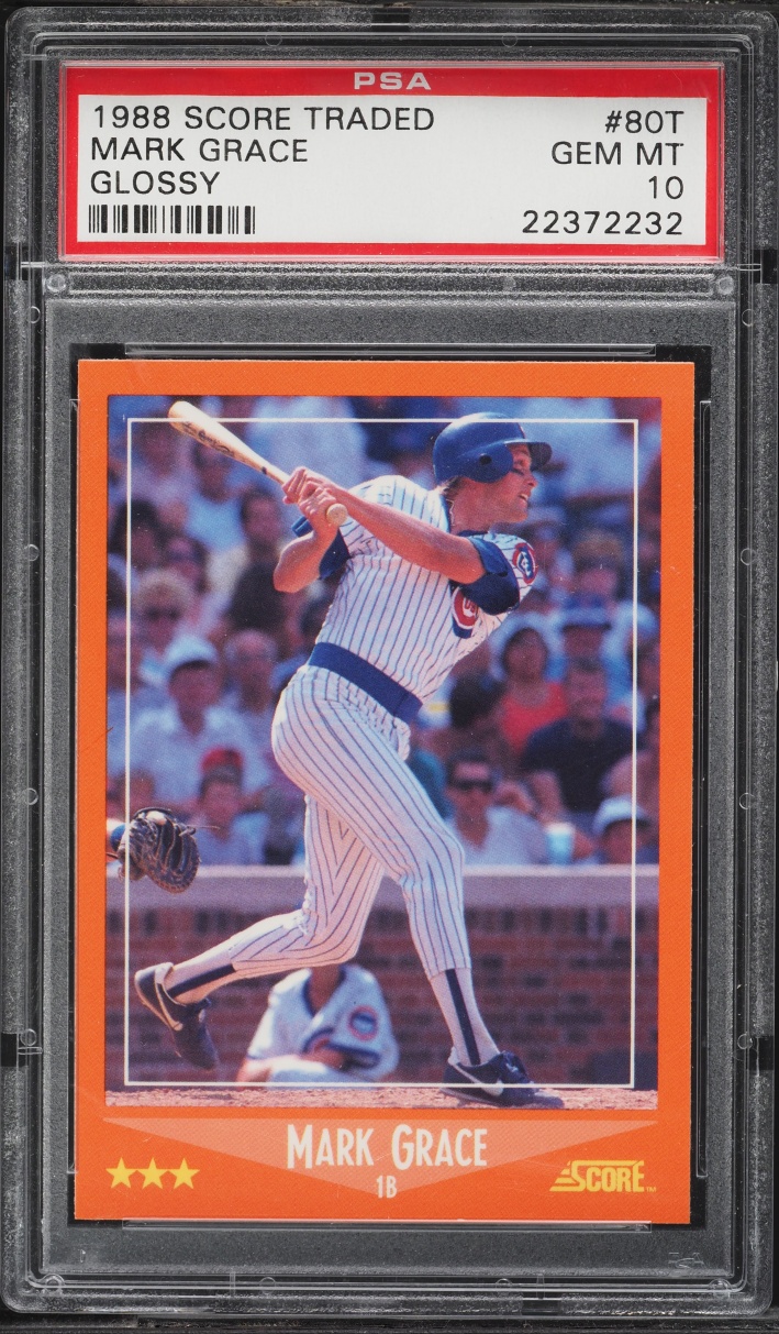 1988 Score Traded Glossy Mark Grace ROOKIE #80T PSA 10 GEM MINT