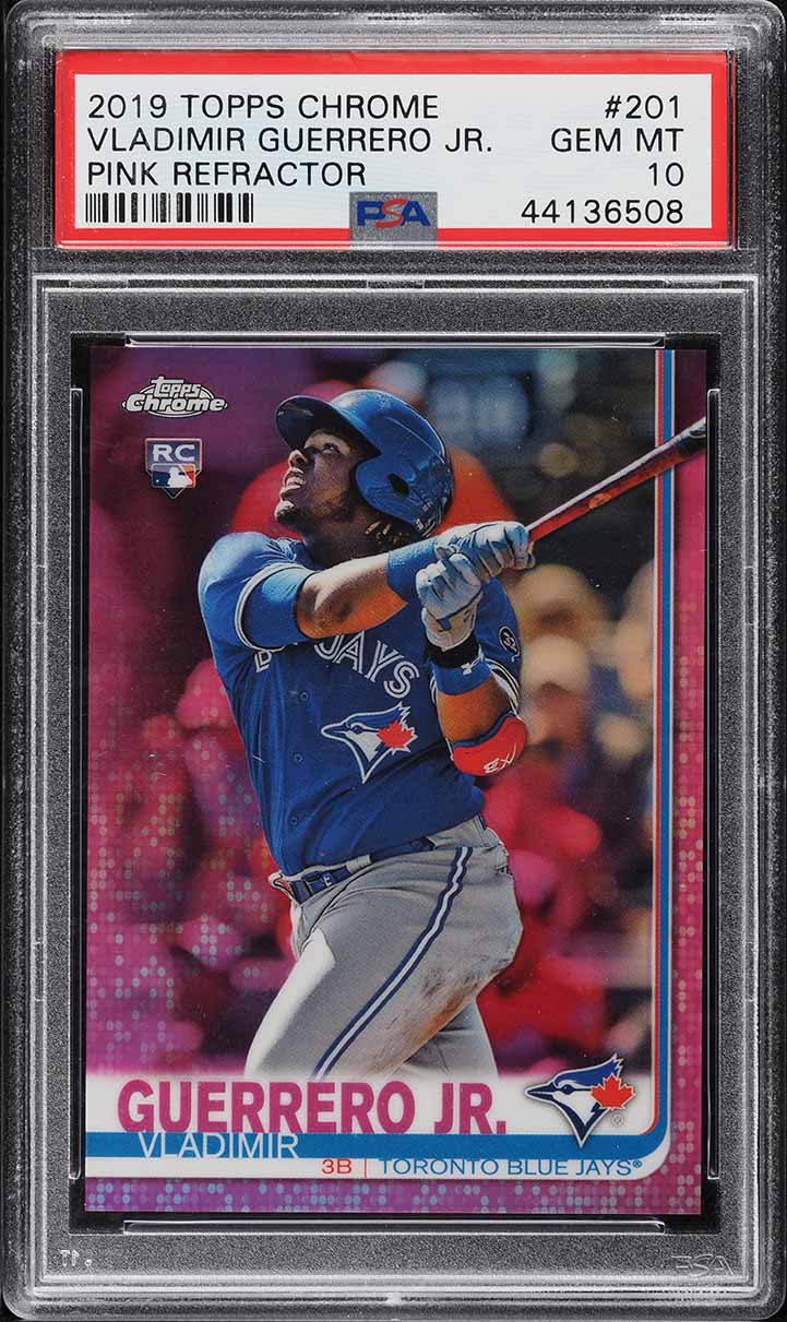 2019 Topps Chrome Pink Refractor Vladimir Guerrero Jr. ROOKIE #201 PSA 10 GEM