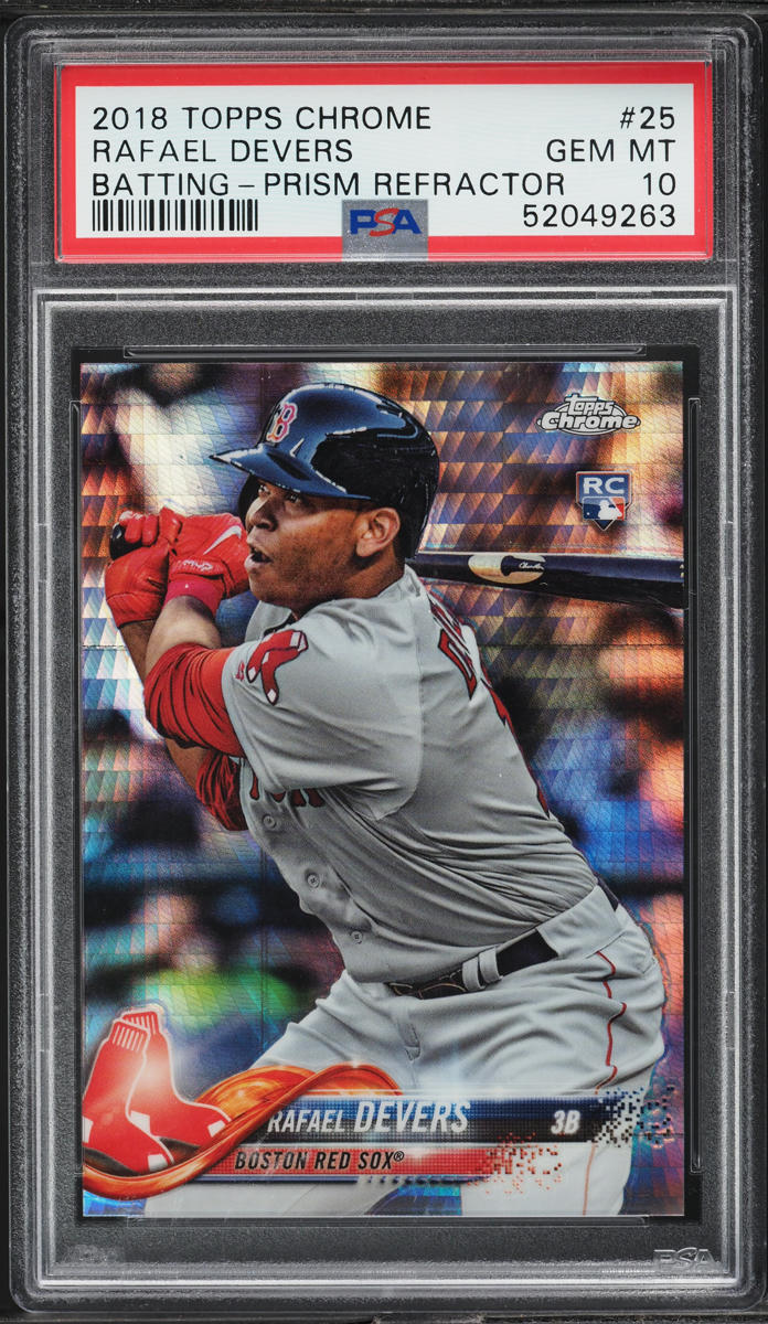 2018 Topps Chrome Batting Prism Refractor Rafael Devers ROOKIE #25 PSA 10 GEM