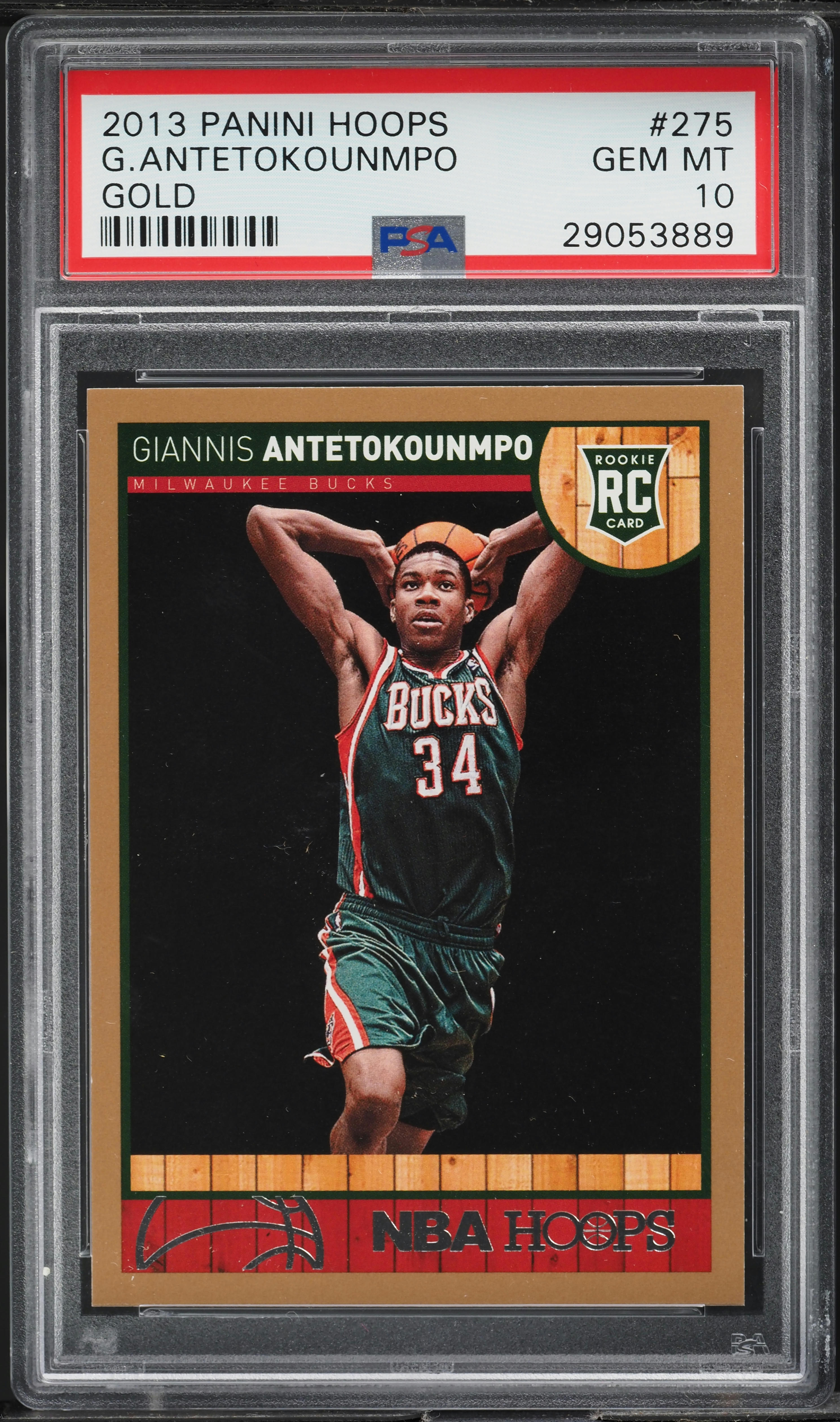 2013 Hoops Gold Giannis Antetokounmpo ROOKIE #275 PSA 10 GEM MINT