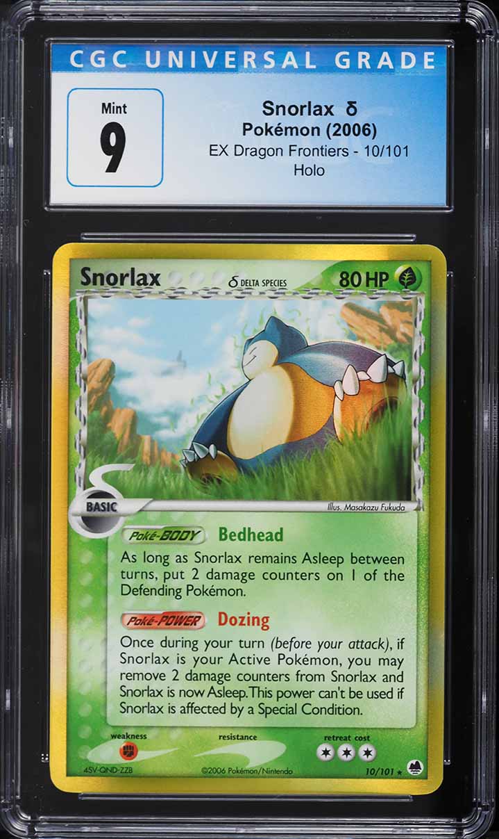 2006 Pokemon EX Dragon Frontiers Holo Snorlax #10 CGC 9 MINT