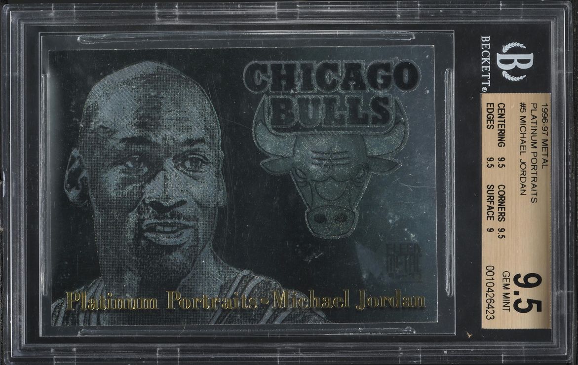 1996 Metal Platinum Portraits Michael Jordan #5 BGS 9.5 GEM MINT