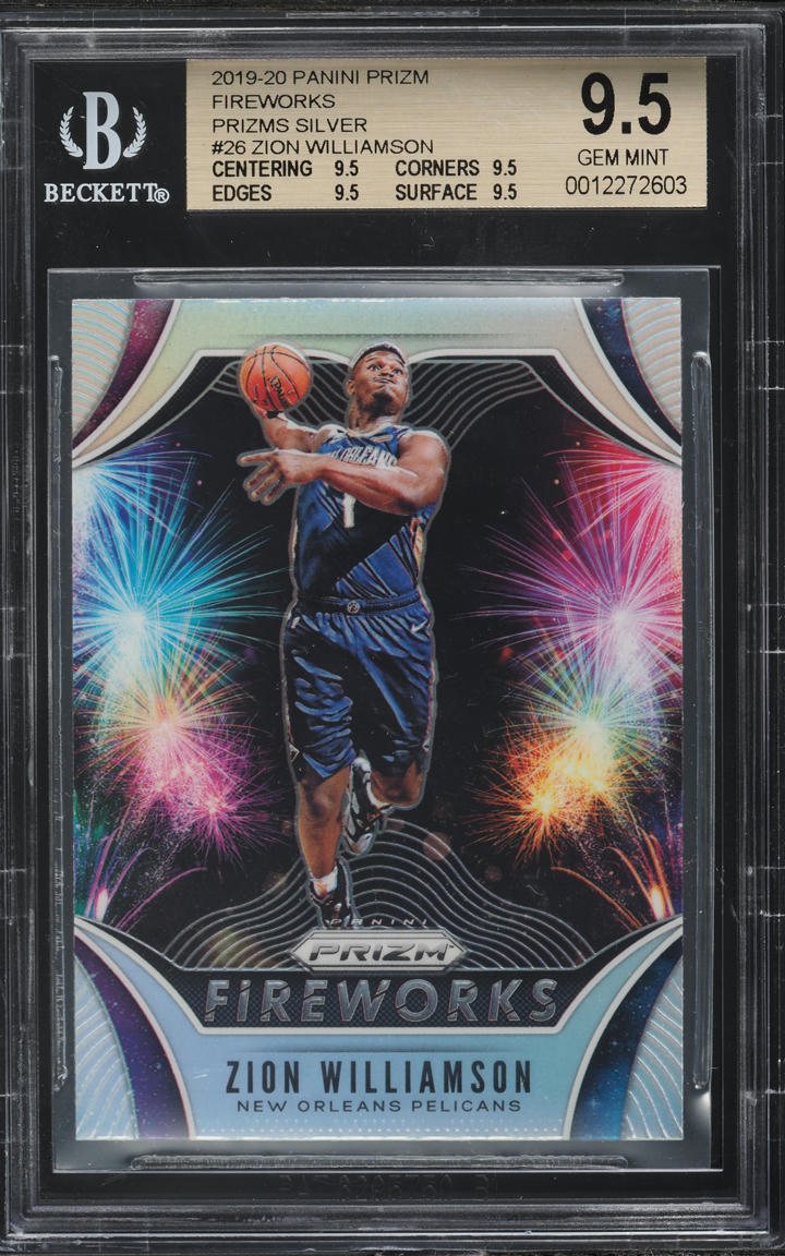 2019 Panini Prizm Fireworks Silver Zion Williamson ROOKIE #26 BGS 9.5 GEM MINT