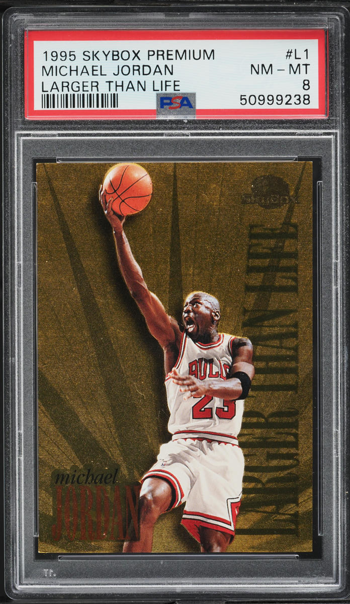 1995 Skybox Premium Larger Than Life Michael Jordan #L1 PSA 8 NM-MT