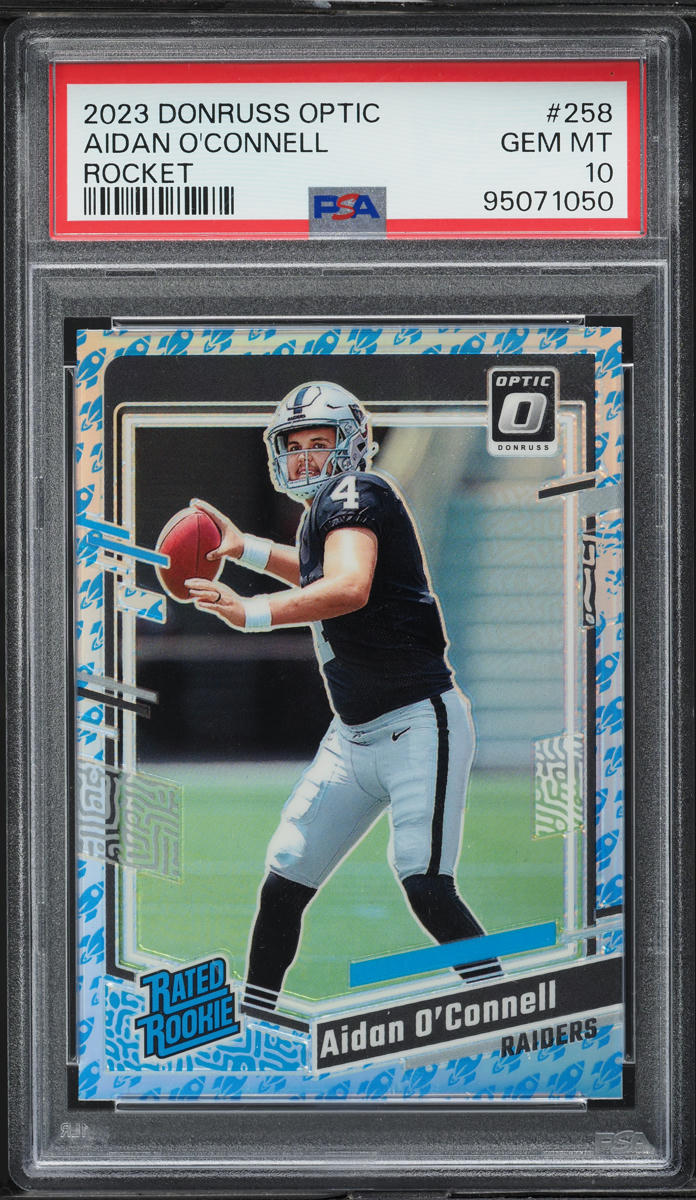 2023 Donruss Optic Rocket Aidan O'Connell ROOKIE #258 PSA 10 GEM MINT