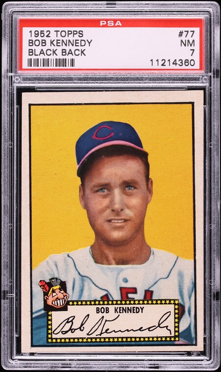 1952 Topps Bob Kennedy BLACK BACK #77 PSA 7 NRMT