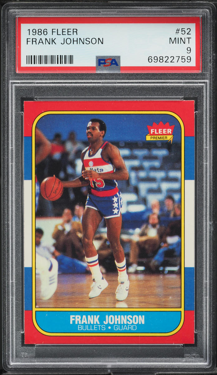 1986 Fleer Basketball Frank Johnson #52 PSA 9 MINT