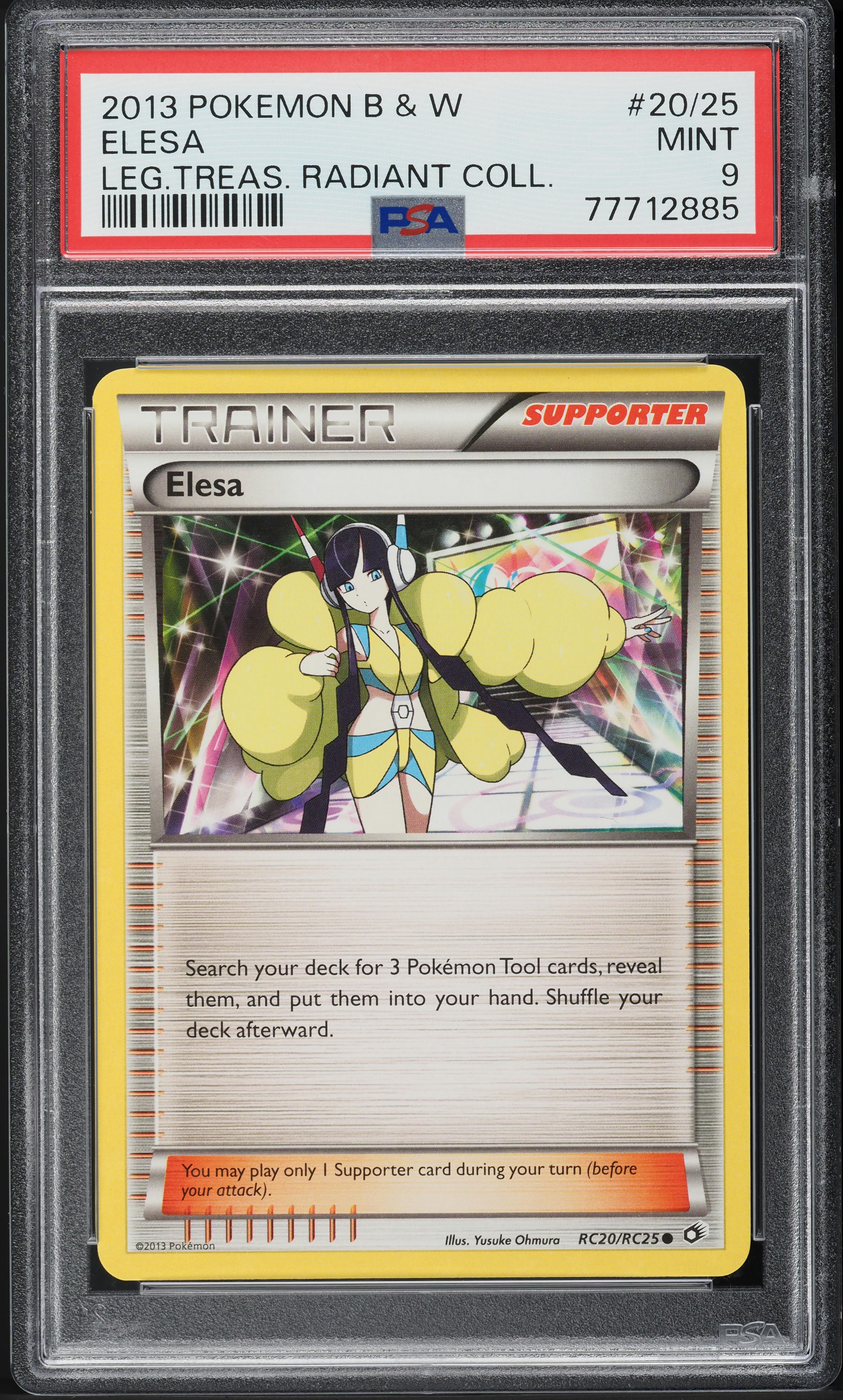 2013 Pokemon BW Legendary Treasures Radiant Collection Elesa #20 PSA 9 MINT