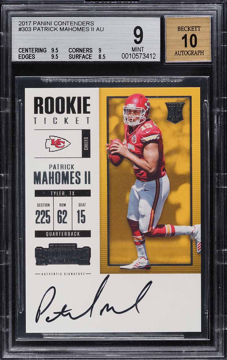 2017 Panini Contenders Patrick Mahomes II ROOKIE AUTO #303 BGS 9 MINT