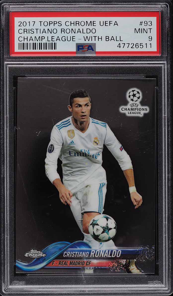 2017 Topps Chrome UEFA Champions League Cristiano Ronaldo #93 PSA 9 MINT