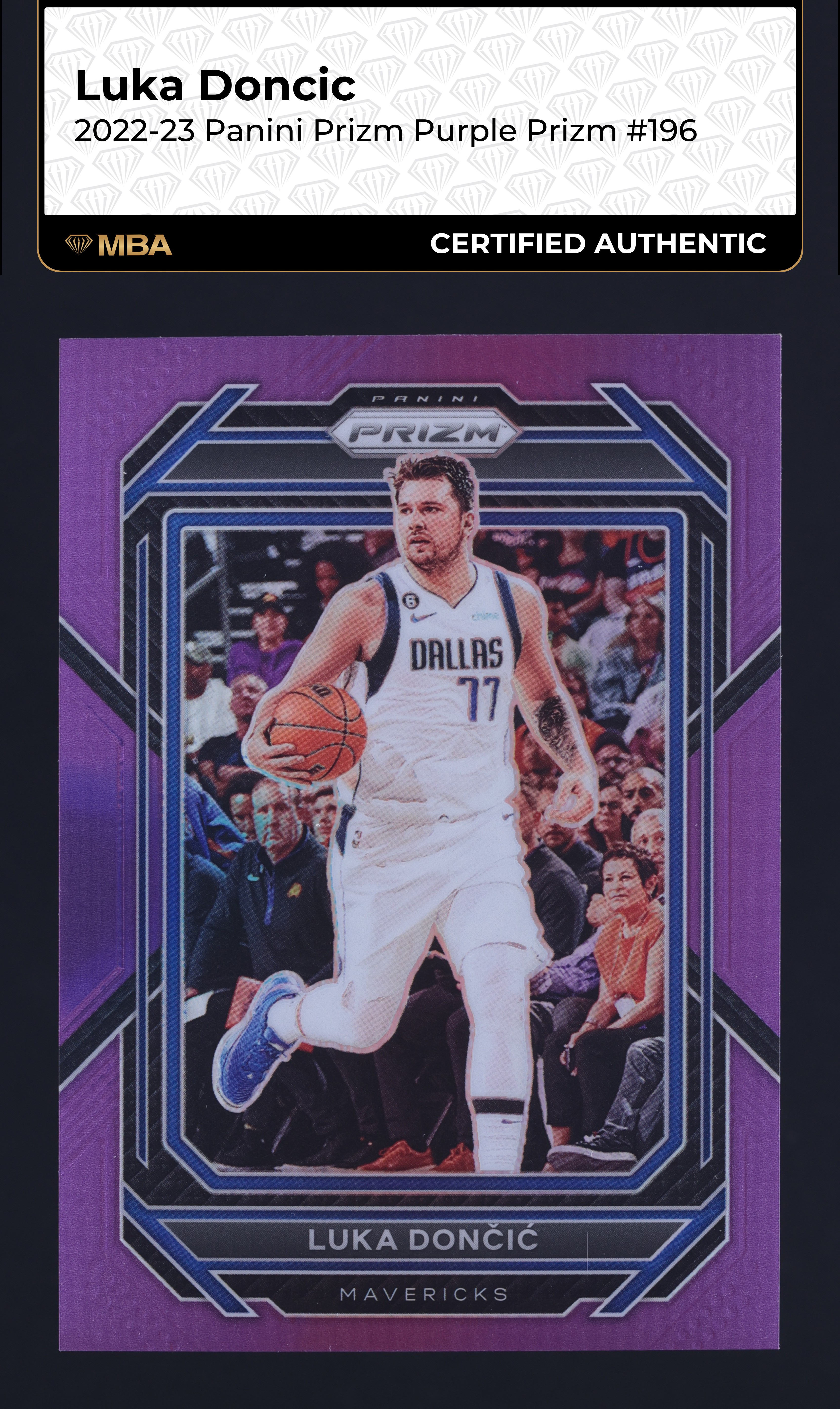 2022 Panini Prizm Purple Luka Doncic /99 #196 MBA AUTH