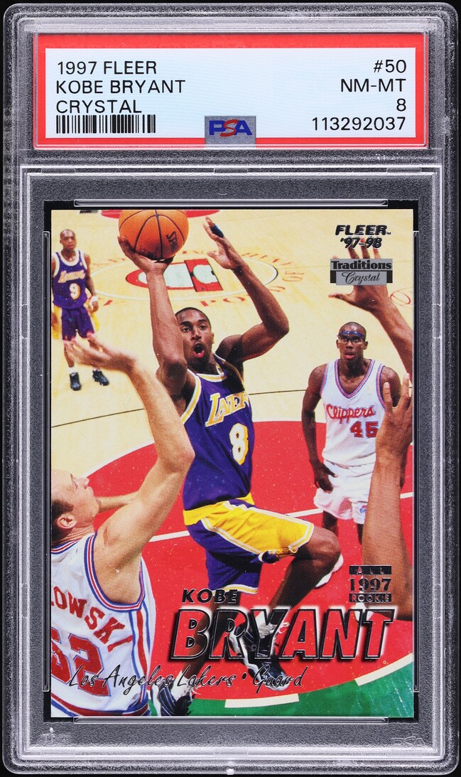 1997 Fleer Crystal Kobe Bryant #50 PSA 8 NM-MT