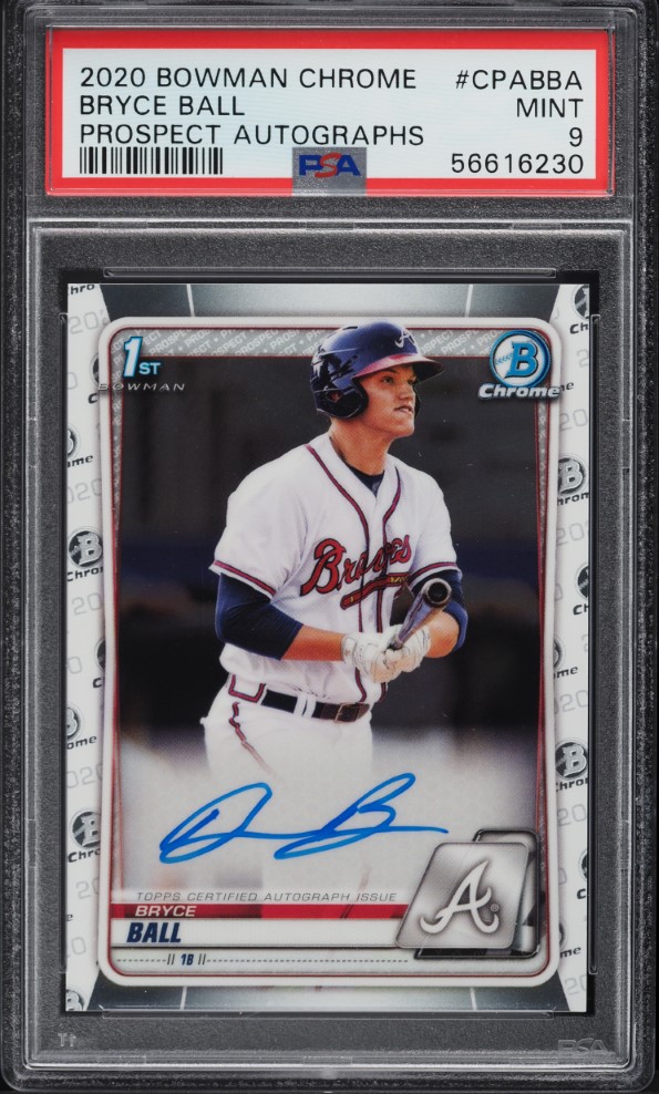 2020 Bowman Chrome Prospects Bryce Ball ROOKIE AUTO #CPA-BBA PSA 9 MINT
