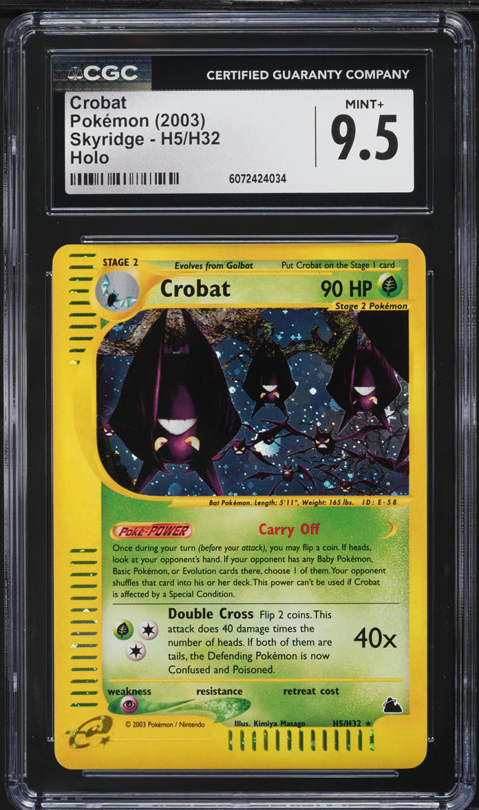 2003 Pokemon Skyridge Holo Crobat #H5 CGC 9.5 MINT+