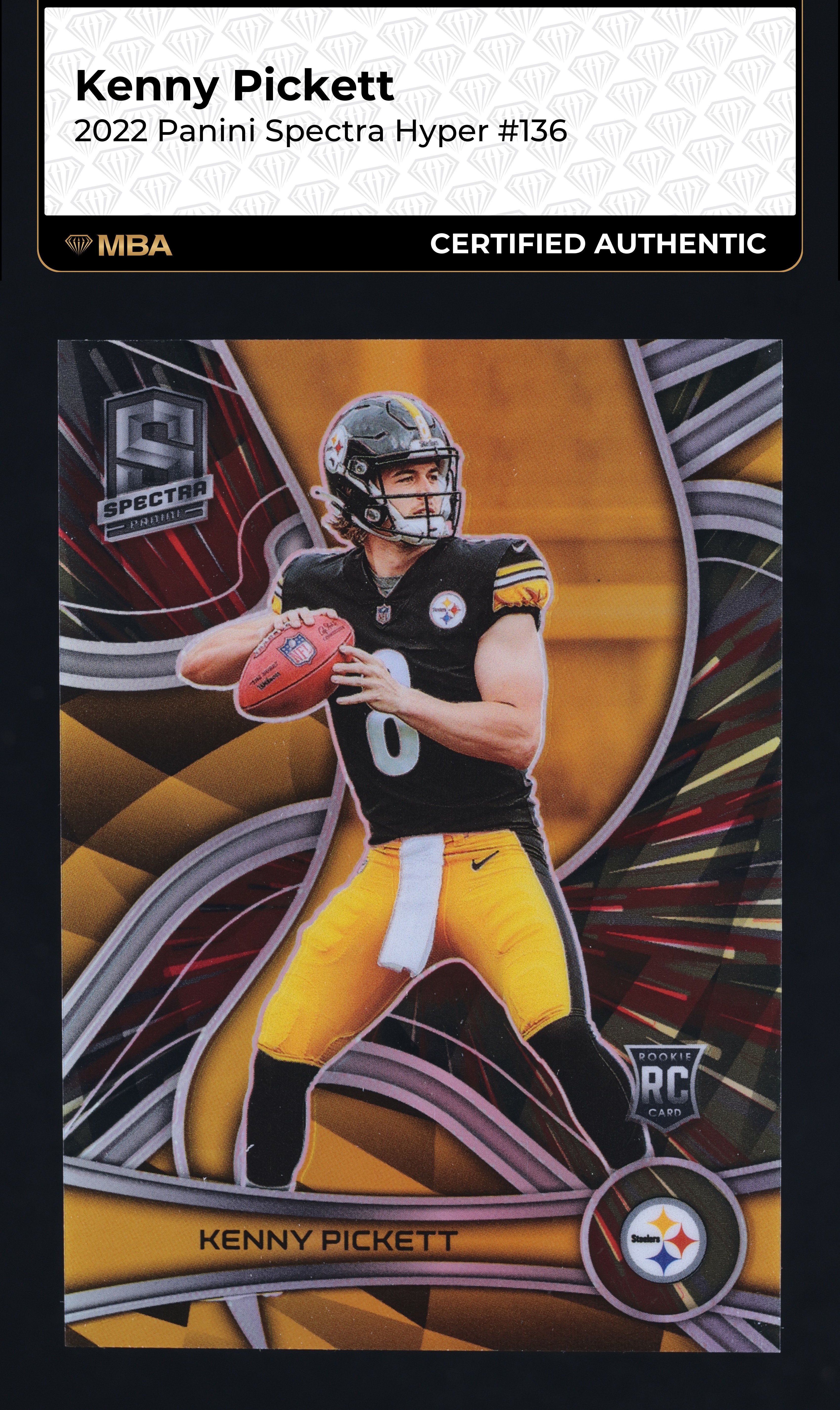 2022 Panini Spectra Hyper Kenny Pickett ROOKIE /75 #136 MBA AUTH