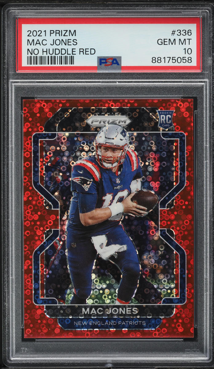 2021 Panini Prizm No Huddle Red Mac Jones ROOKIE /50 #336 PSA 10 GEM MINT