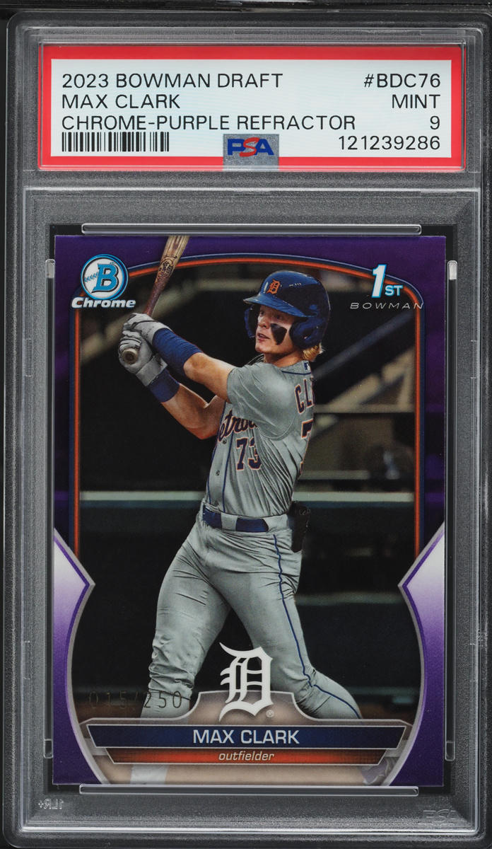 2023 Bowman Chrome Draft Purple Refractor Max Clark PROSPECT /250 #BDC76 PSA 9