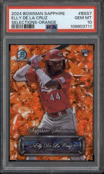 2024 Bowman Sapphire Selections Orange #BSS7 Elly De La Cruz RC /25 PSA 10
