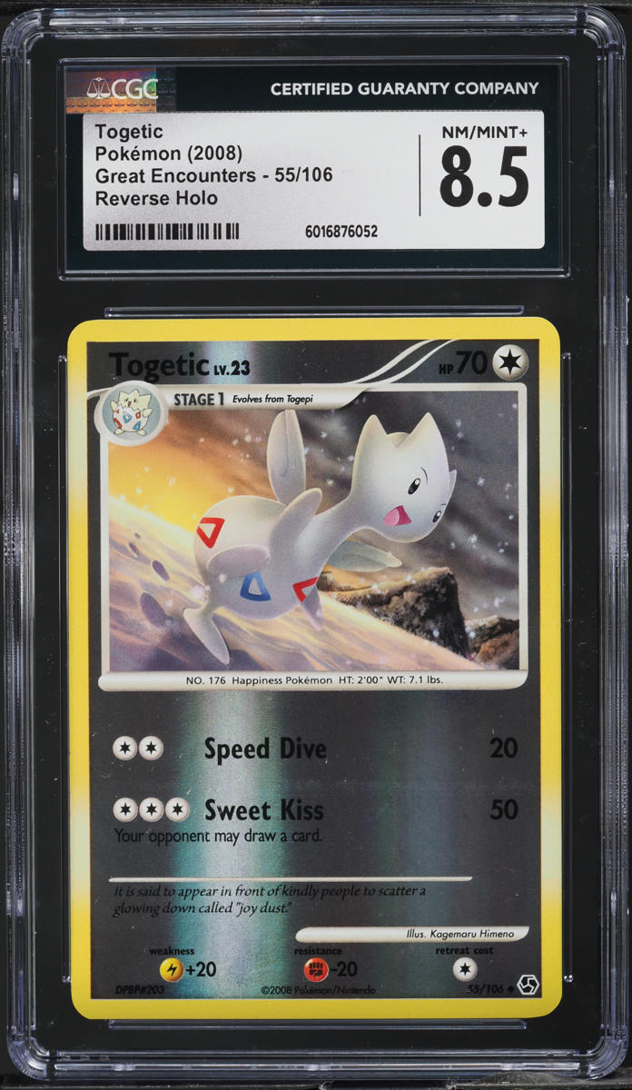 2008 Pokemon Diamond & Pearl Great Encounters Reverse Holo Togetic #55 CGC 8.5