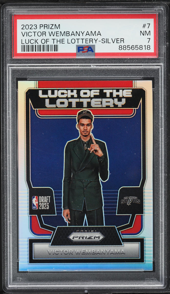 2023 Panini Prizm Luck Of The Lottery Silver Victor Wembanyama ROOKIE #7 PSA 7
