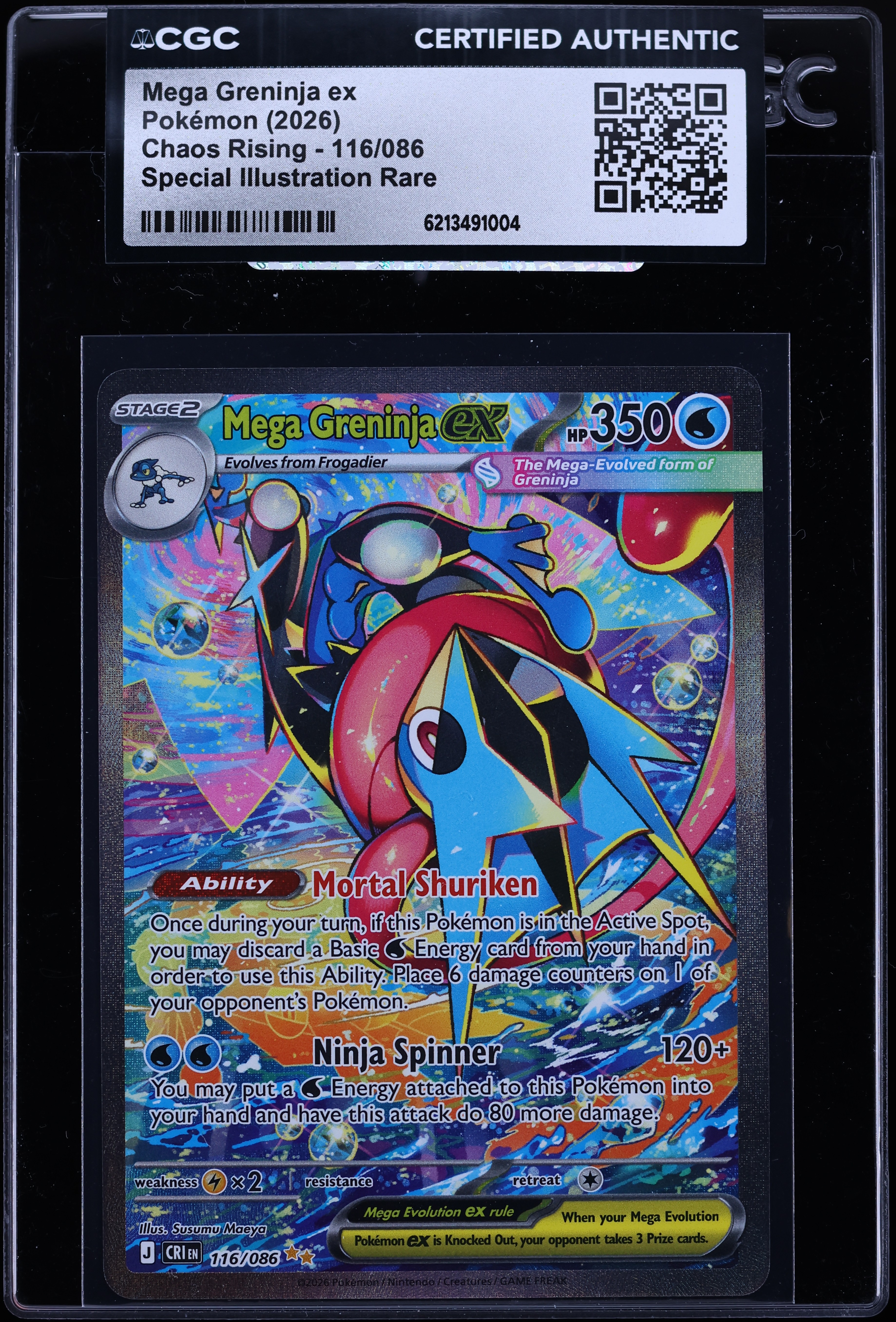 2026 Pokemon Mega Evolution Chaos Rising SIR Mega Greninja ex #116 CGC AUTH