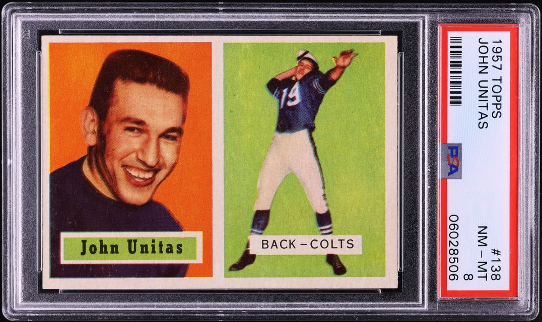1957 Topps Football Johnny Unitas ROOKIE #138 PSA 8 NM-MT