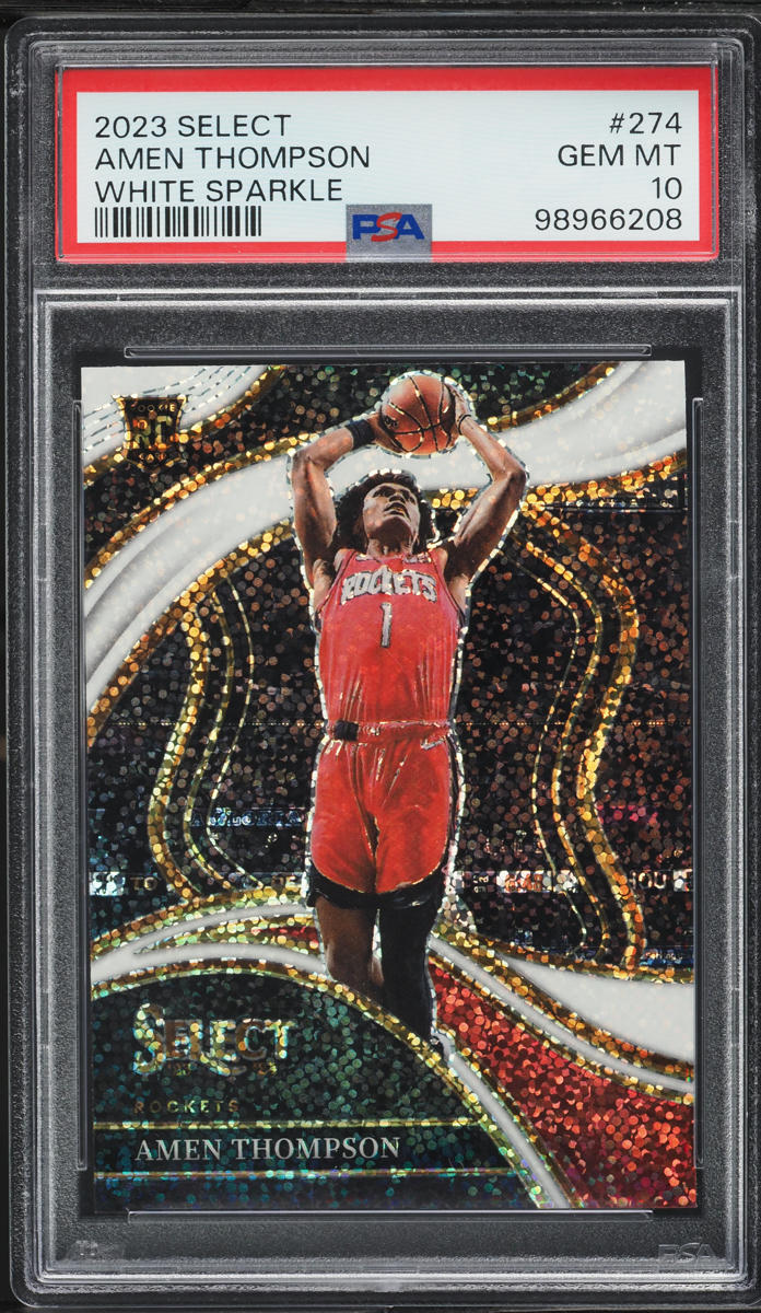 2023 Select Courtside White Sparkle Amen Thompson ROOKIE #274 PSA 10 GEM MINT