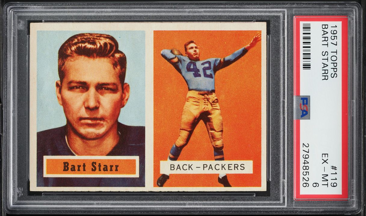 1957 Topps Football Bart Starr ROOKIE #119 PSA 6 EXMT