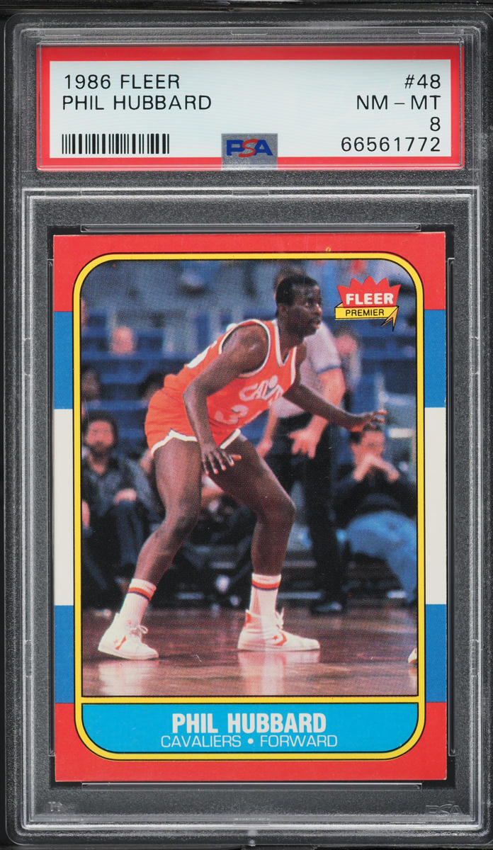 1986 Fleer Basketball Phil Hubbard #48 PSA 8 NM-MT