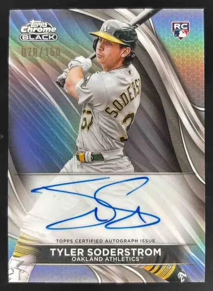 2024 Topps Chrome Black Chrome Black Refractors Tyler Soderstrom RC Auto /150