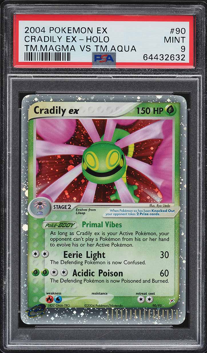 2004 Pokemon EX Team Magma Vs Team Aqua Holo Cradily ex #90 PSA 9 MINT