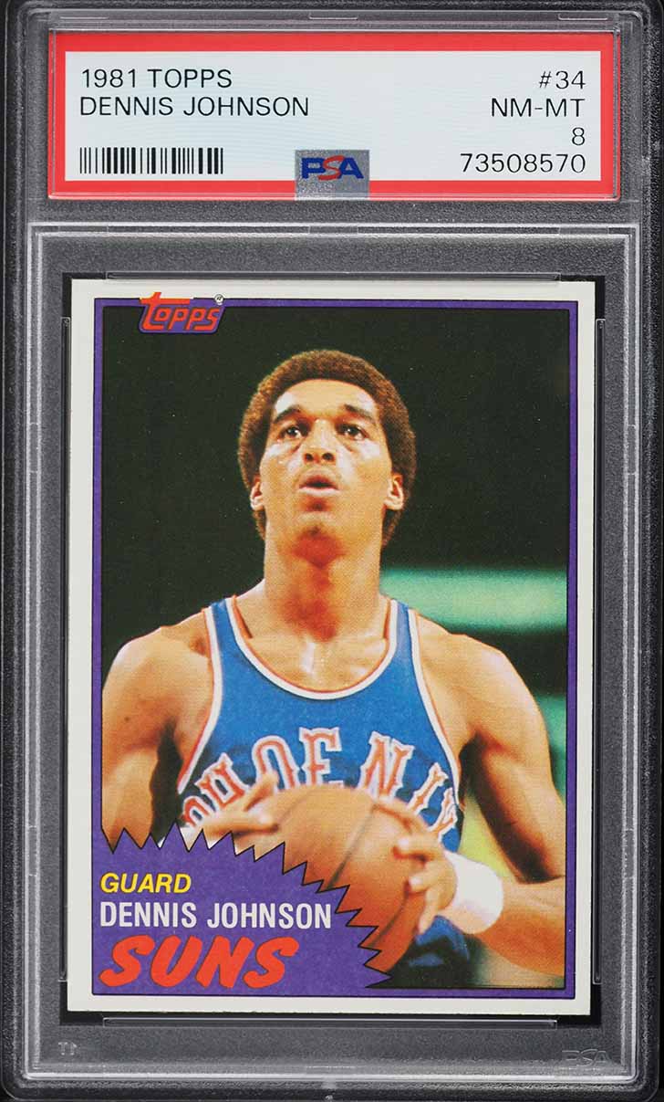 1981 Topps Basketball Dennis Johnson #34 PSA 8 NM-MT