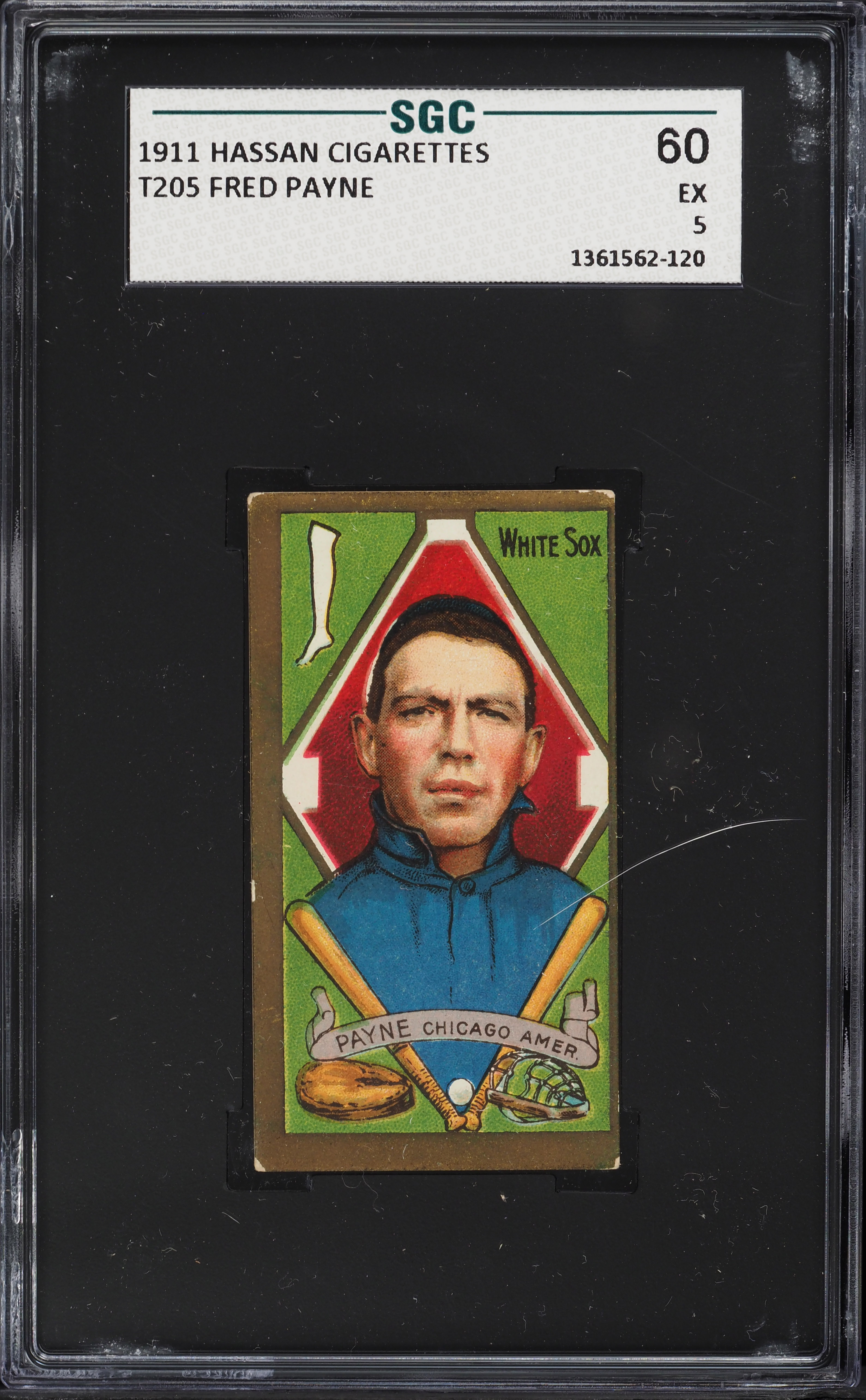 1911 T205 Gold Border Fred Payne SGC 5 EX