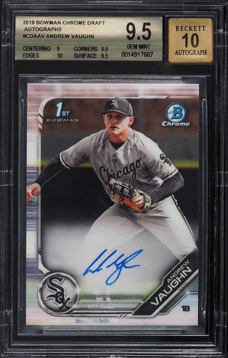 2019 Bowman Chrome Draft Andrew Vaughn PROSPECT AUTO #CDA-AV BGS 9.5 GEM MINT