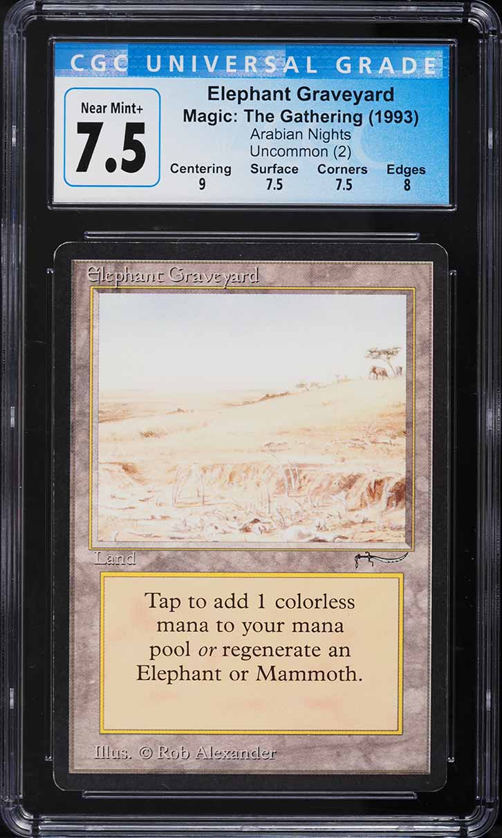 1993 Magic The Gathering MTG Arabian Nights Elephant Graveyard CGC 7.5 NRMT+