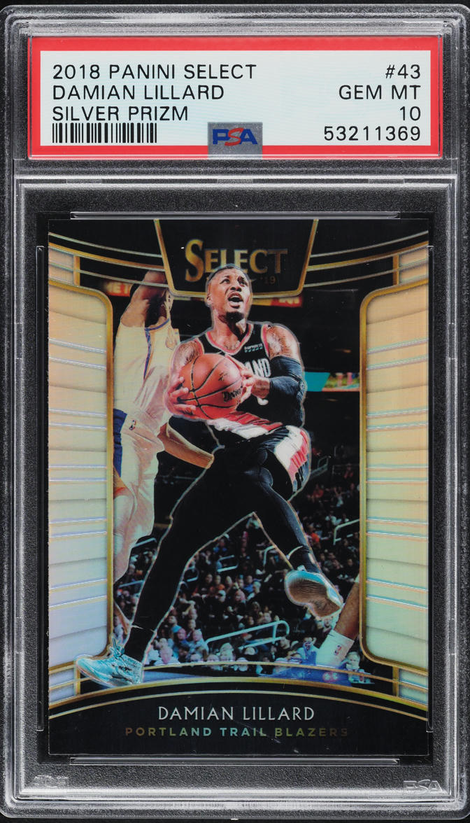 2018 Select Concourse Silver Prizm Damian Lillard #43 PSA 10 GEM MINT