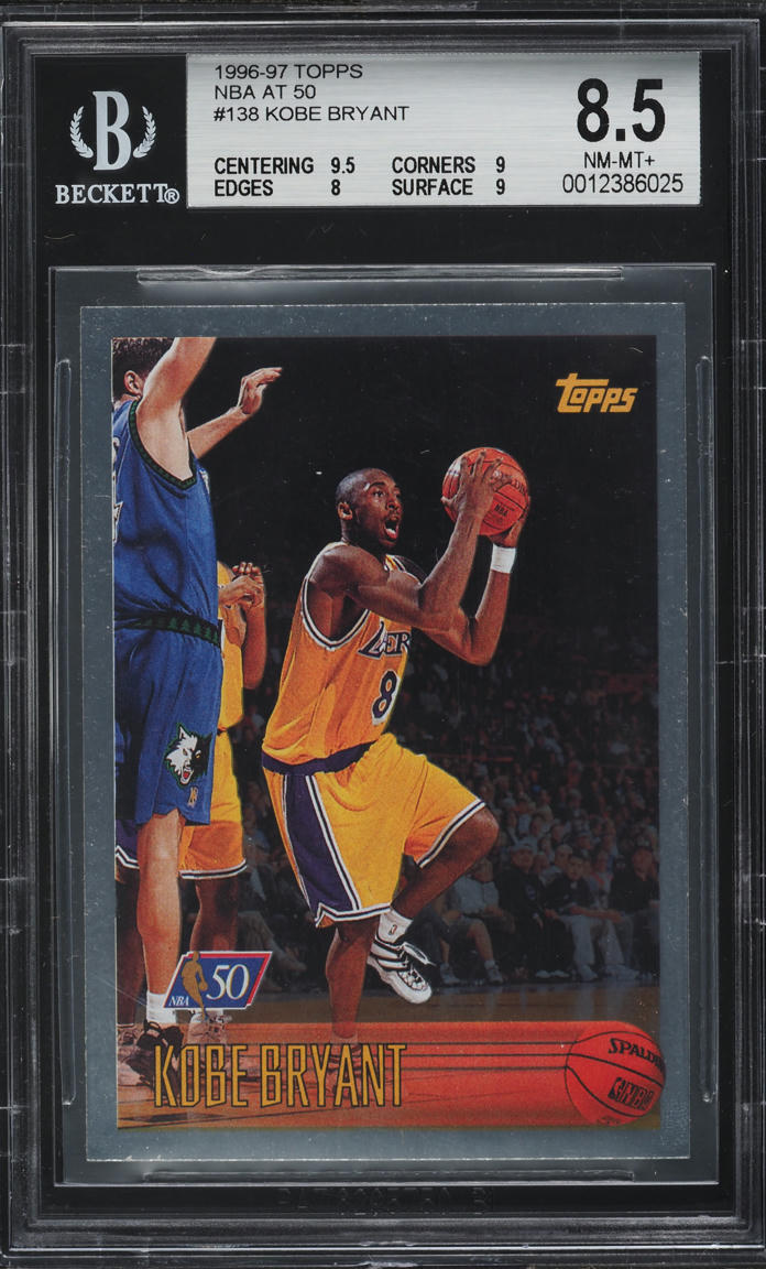 1996 Topps NBA 50th Kobe Bryant ROOKIE #138 BGS 8.5 NM-MT+