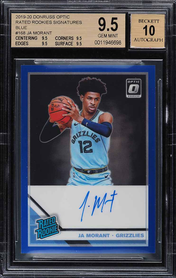 2019 Donruss Optic Blue Ja Morant ROOKIE AUTO /49 #168 BGS 9.5 GEM MINT