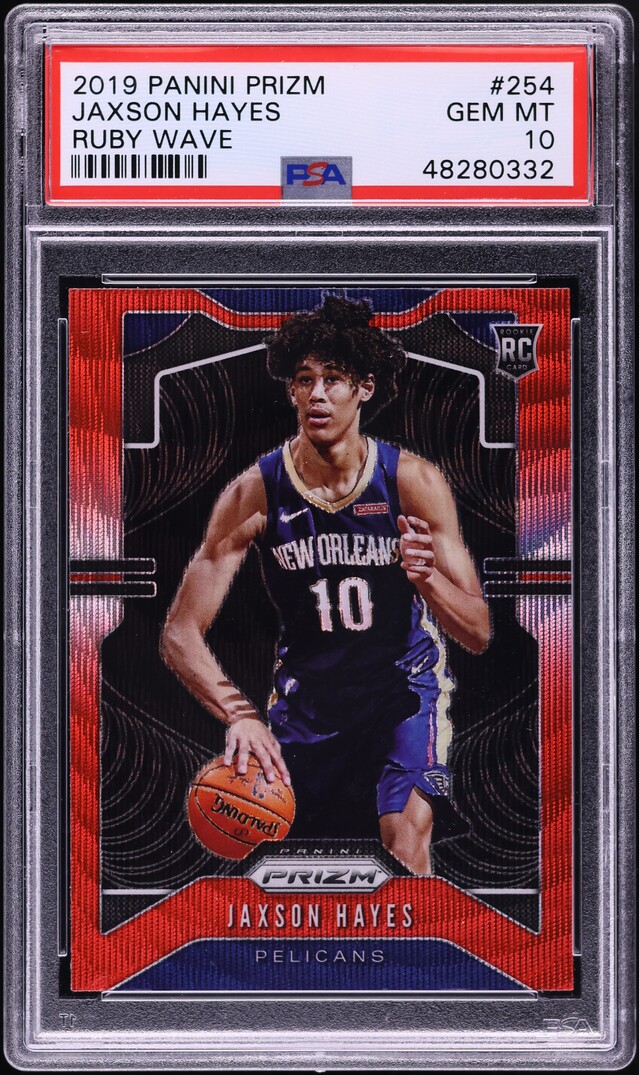 2019 Panini Prizm Ruby Wave Jaxson Hayes ROOKIE #254 PSA 10 GEM MINT