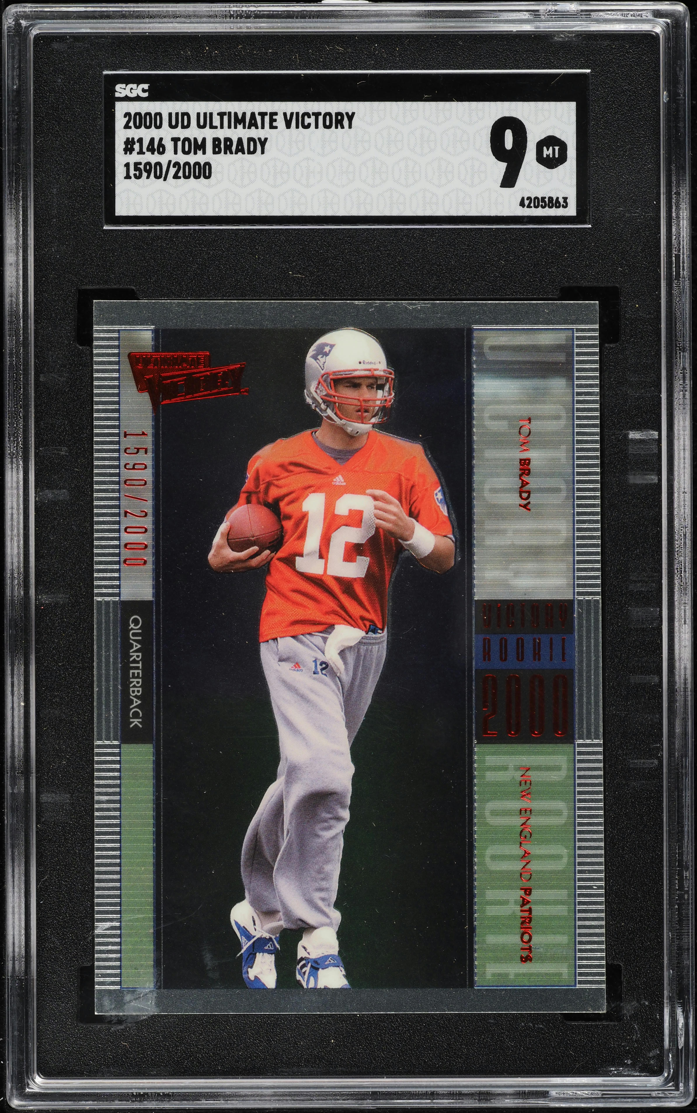 2000 Upper Deck Ultimate Victory Tom Brady ROOKIE /2000 #146 SGC 9 MINT