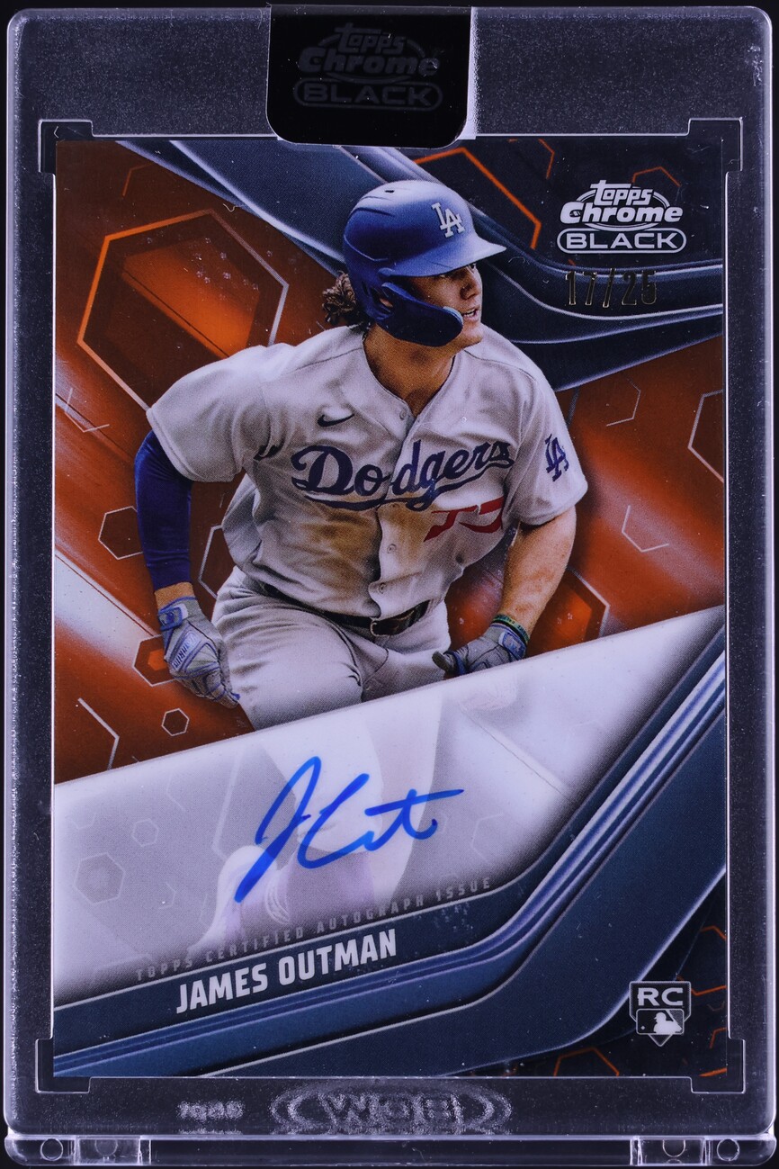 2023 Topps Chrome Black Orange Refractor James Outman ROOKIE AUTO /25 #CBA-JO