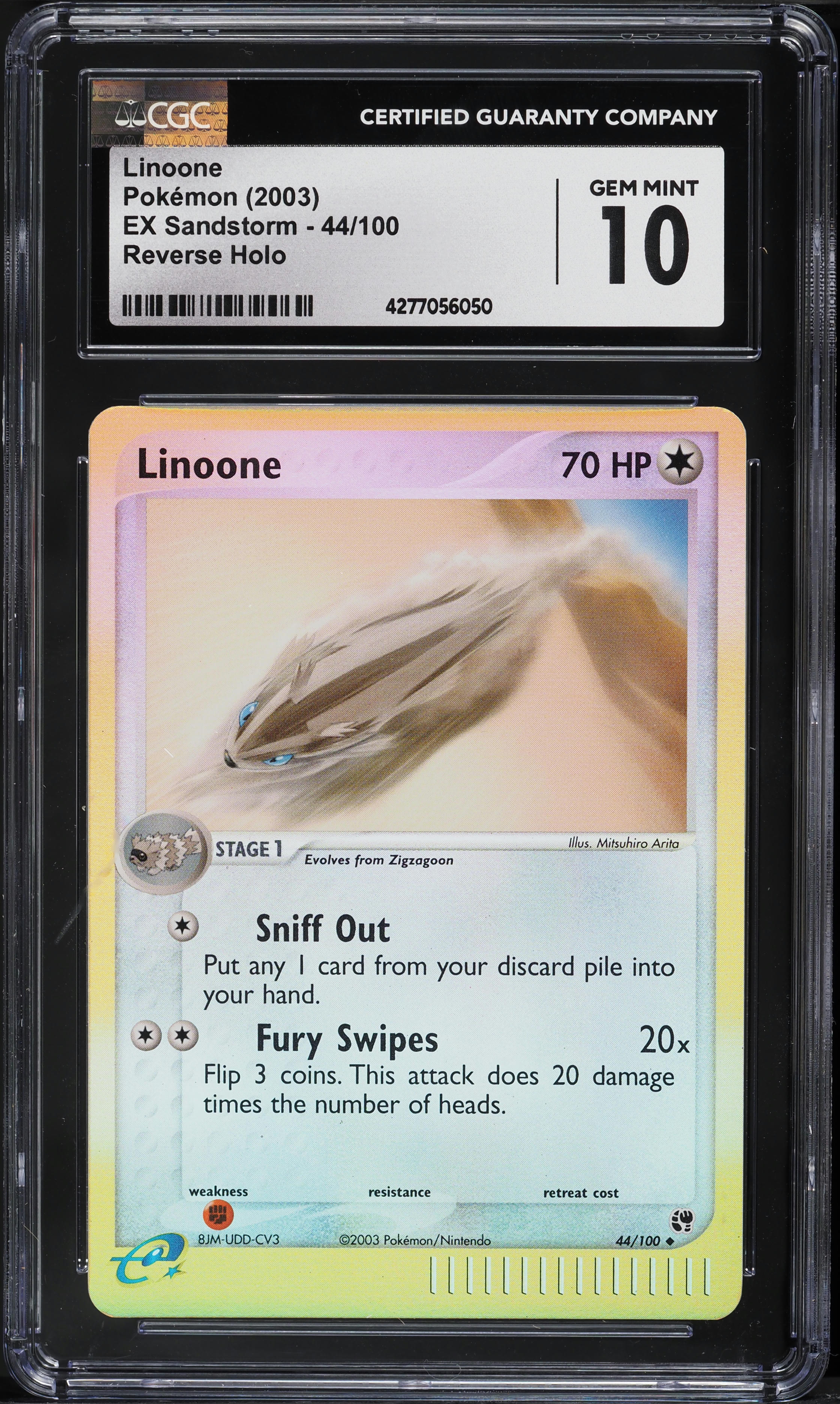 2003 Pokemon EX Sandstorm Reverse Holo Linoone #44 CGC 10 GEM MINT