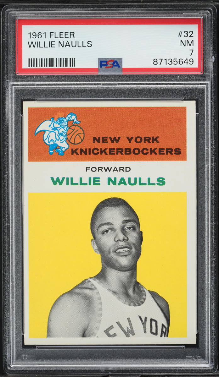 1961 Fleer Basketball Willie Naulls #32 PSA 7 NRMT