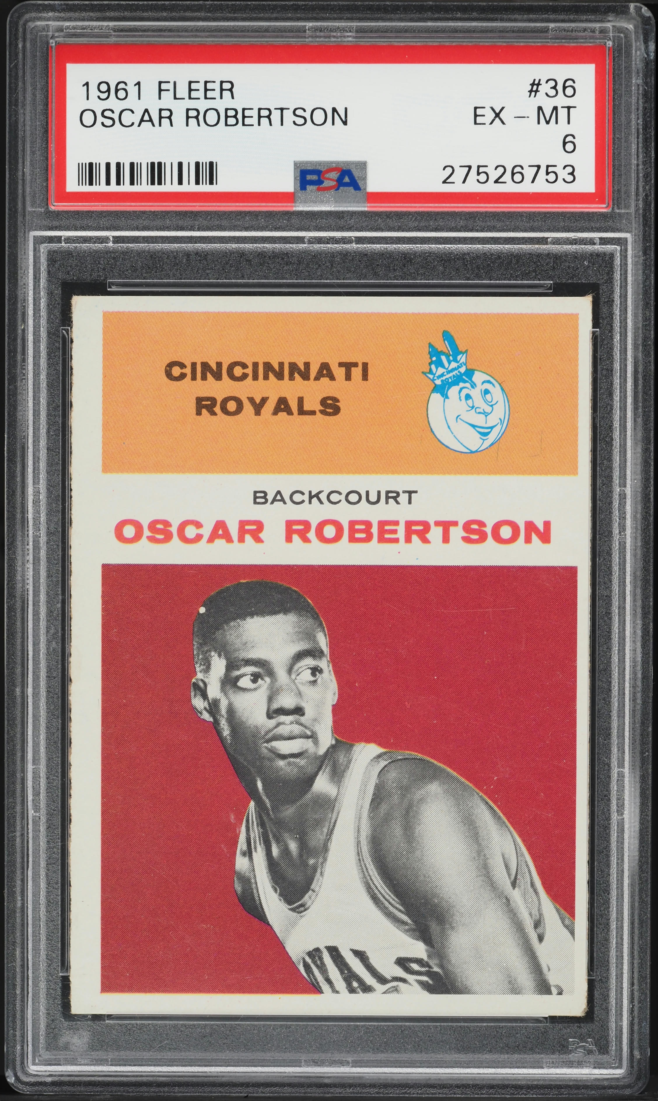 1961 Fleer Basketball Oscar Robertson ROOKIE #36 PSA 6 EXMT
