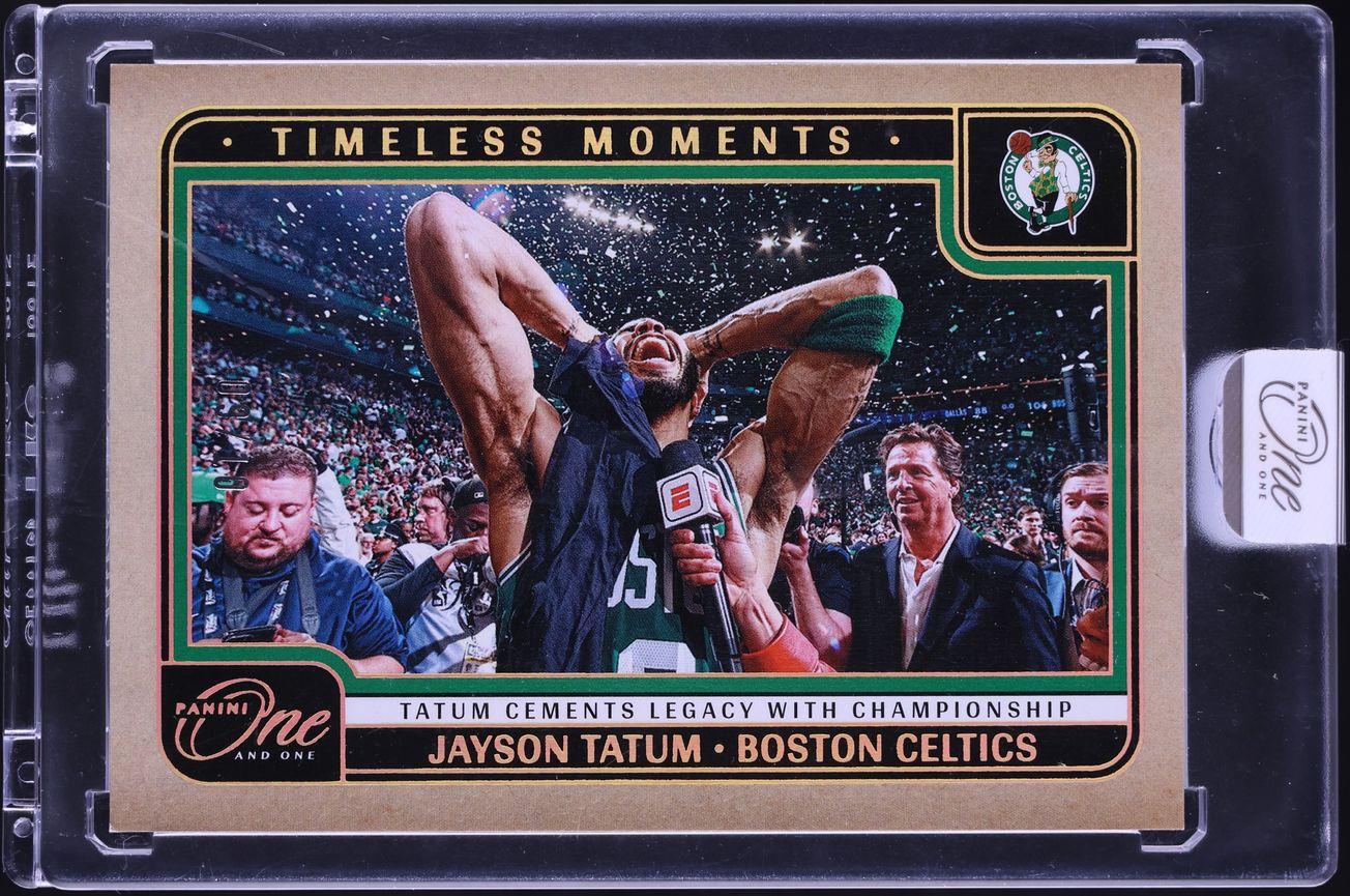 2024 Panini One And One Timeless Moments Gold Jayson Tatum /10 #TM-JTB