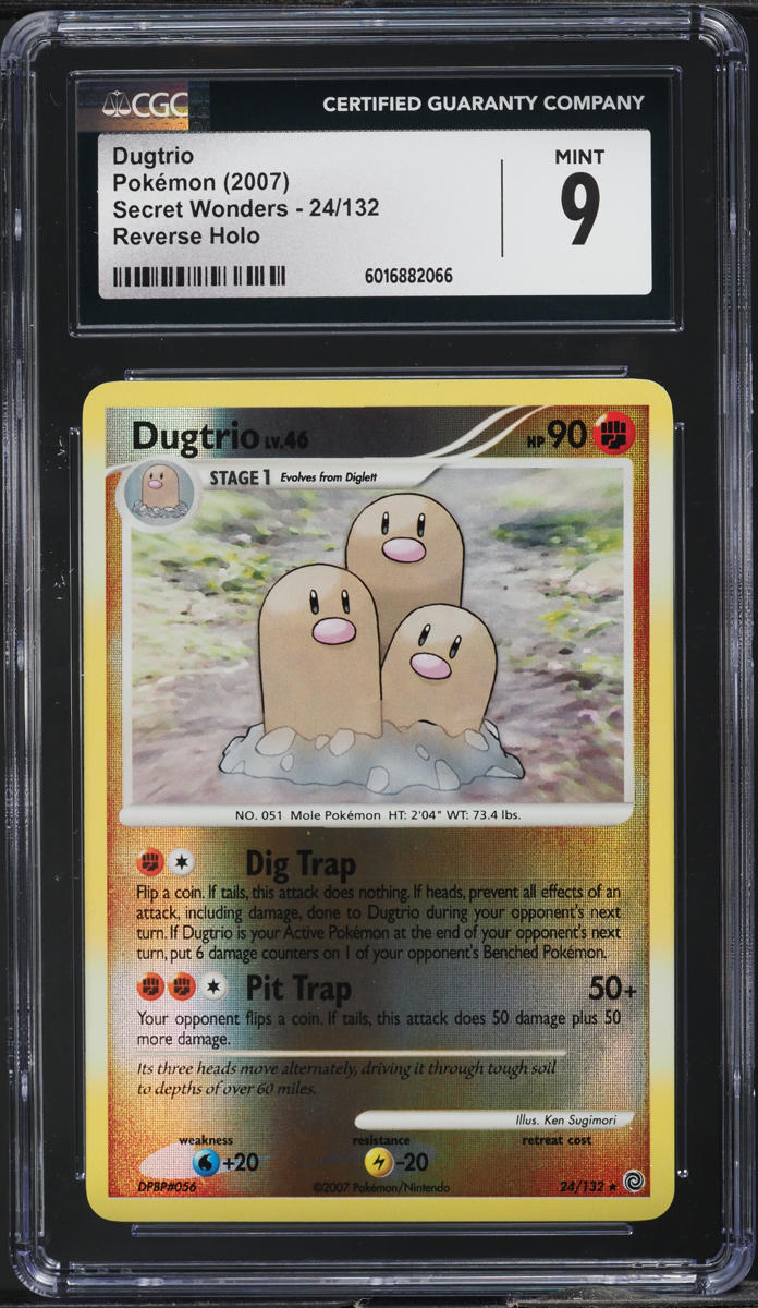 2007 Pokemon Diamond & Pearl Secret Wonders Reverse Holo Dugtrio #24 CGC 9 MINT